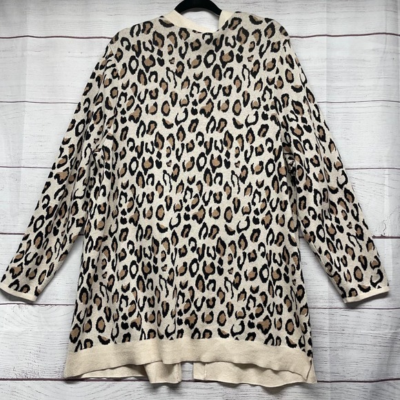 Croft & Barrow Open Front Leopard Print Knit Cardigan Size 2X - Picture 6 of 9